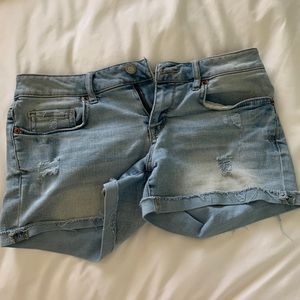 Distressed booty shorts